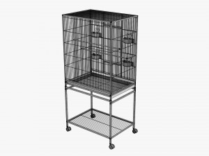 Bird Cage Large With Stand On Wheels Model 3D