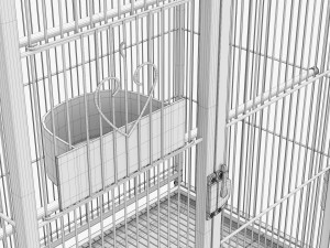 Bird Cage Large With Stand On Wheels Model 3D