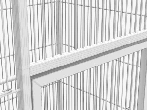 Bird Cage Large With Stand On Wheels 3D Model