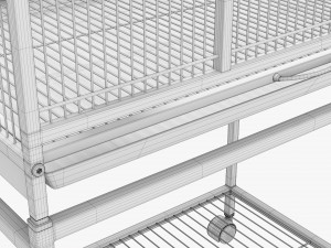 Bird Cage Large With Stand On Wheels Model 3D