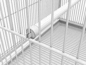 Bird Cage Large With Stand On Wheels Model 3D