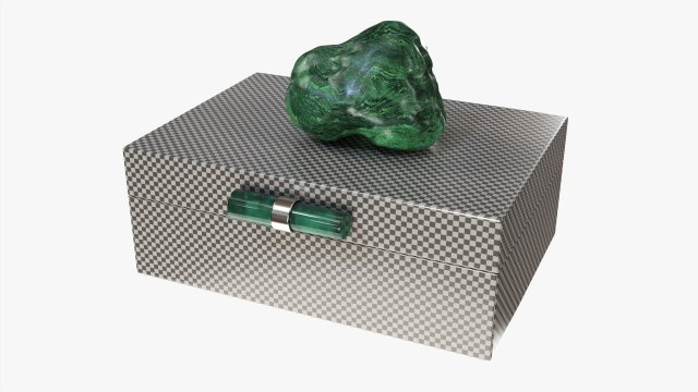 Box With Malachite Stone 3D-Modell .c4d .max .obj .3ds .fbx .stl .blend 