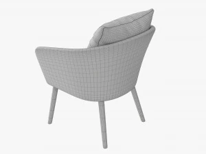 Brown Wicker Chair With Cushions 3D Model