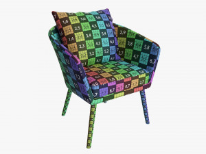 Brown Wicker Chair With Cushions 3D 모델