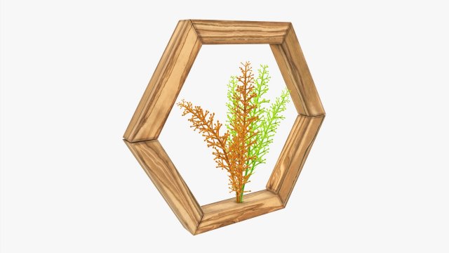 Decorative Frame With Artificial Flower 3D Model .c4d .max .obj .3ds .fbx .stl .blend 