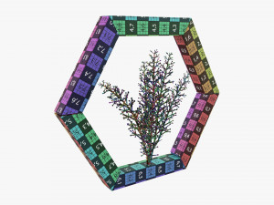 Decorative Frame With Artificial Flower 3D Model