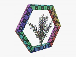 Decorative Frame With Artificial Flower 3D Model