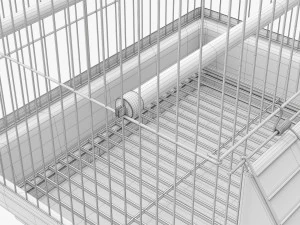 Flat Top Bird Cage 3D Model