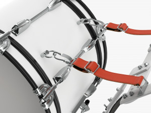Marching Bass Drum With Carrier 18x10 3D-Modell