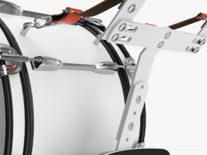 Marching Bass Drum With Carrier 18x10 3D-Modell