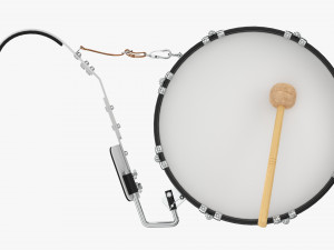 Marching Bass Drum With Carrier 18x10 3D-Modell