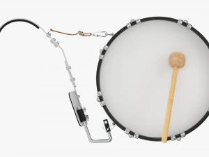 Marching Bass Drum With Carrier 18x10 3D Model