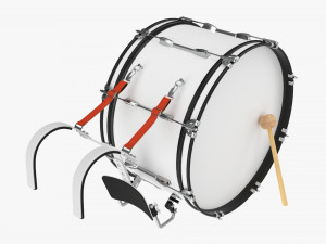 Marching Bass Drum With Carrier 26x12 3D Model