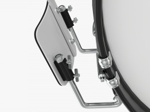 Marching Bass Drum With Carrier 26x12 3D Model