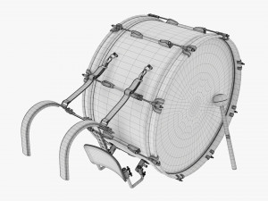 Marching Bass Drum With Carrier 26x12 3D Model