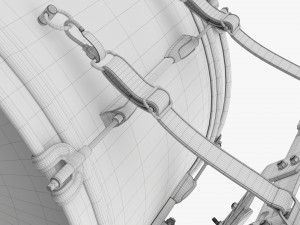 Marching Bass Drum With Carrier 26x12 3D Model