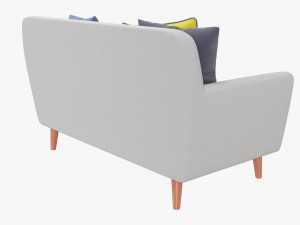 Modern 2-Seat Sofa With Pillows 03 3D Модель