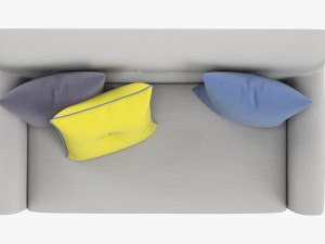 Modern 2-Seat Sofa With Pillows 03 3D Модель