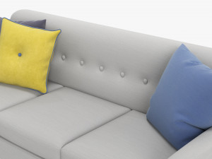 Modern 3-Seat Sofa With Pillows 02 Modelo 3D