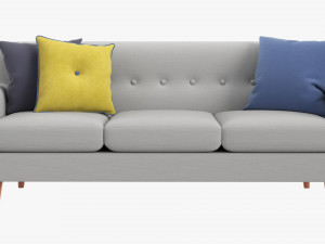 Modern 3-Seat Sofa With Pillows 02 Modelo 3D