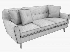 Modern 3-Seat Sofa With Pillows 02 Modelo 3D