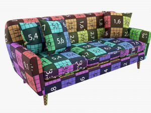 Modern 3-Seat Sofa With Pillows 02 Modelo 3D