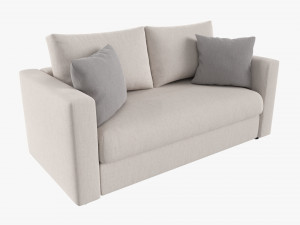 Modern Sofa 2-Seat With Pillows 01 3D Model