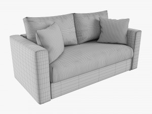 Modern Sofa 2-Seat With Pillows 01 3D मॉडल