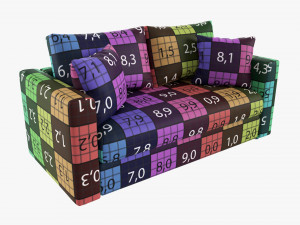 Modern Sofa 2-Seat With Pillows 01 3D मॉडल