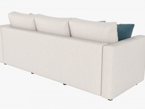 Modern Sofa 3-Seat With Pillows 01 3D Модель