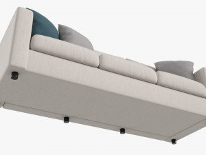 Modern Sofa 3-Seat With Pillows 01 3D Модель