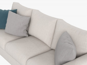 Modern Sofa 3-Seat With Pillows 01 3D Модель