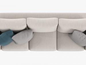 Modern Sofa 3-Seat With Pillows 01 3D Модель