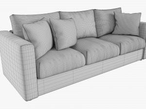 Modern Sofa 3-Seat With Pillows 01 3D Модель