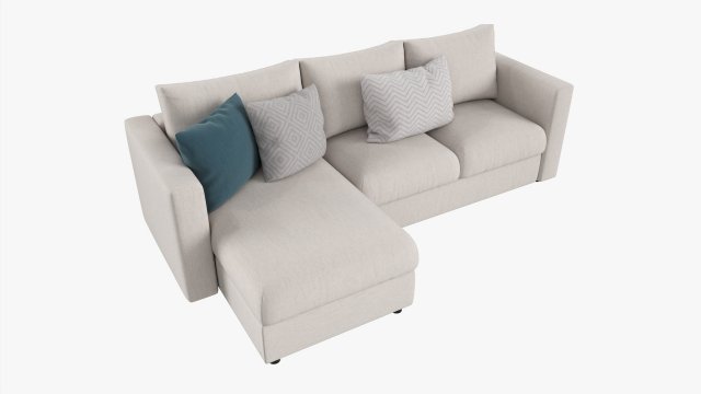 Modern Sofa With Chaise Longue Modello 3D .c4d .max .obj .3ds .fbx .stl .blend 
