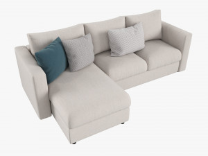 Modern Sofa With Chaise Longue 3D Model