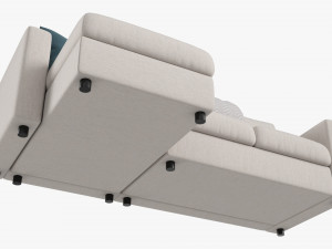 Modern Sofa With Chaise Longue Modello 3D