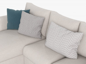 Modern Sofa With Chaise Longue Modello 3D