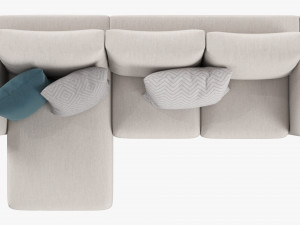 Modern Sofa With Chaise Longue Modello 3D
