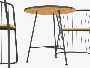Outdoor Coffee Table With Two Chairs Modello 3D