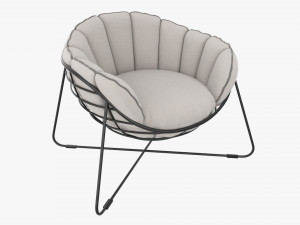 Outdoor Garden Chair With Cushion 3D Model