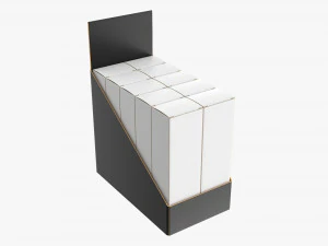 Bo&icirc;tes en papier avec plateau 02 Modèle 3D