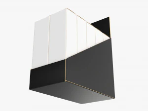 Paper Boxes With Tray Set 02 3D Model