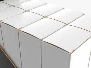 Paper Boxes With Tray Set 02 3D मॉडल