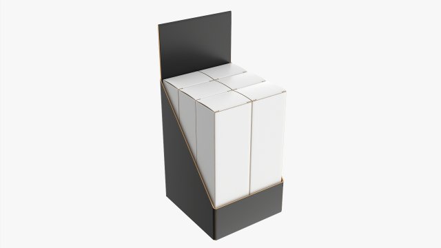 Paper Boxes With Tray Set 04 3D Model .c4d .max .obj .3ds .fbx .stl .blend 