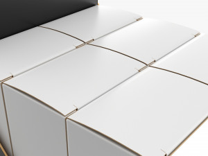 Paper Boxes With Tray Set 04 3D Model