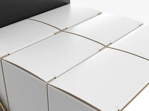 Paper Boxes With Tray Set 04 3D Model