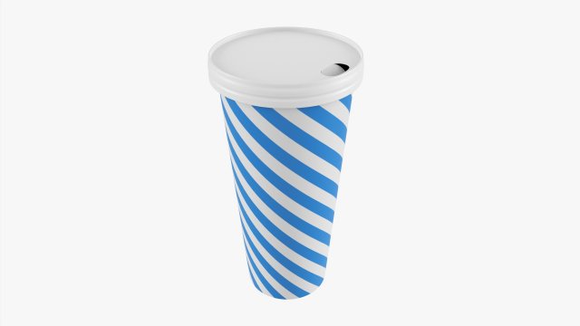 Paper Cold Cup 22 Oz With Paper Flat Lid Modelo 3D .c4d .max .obj .3ds .fbx .stl .blend 