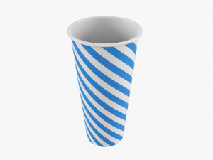 Paper Cold Cup 22 Oz With Paper Flat Lid Modelo 3D