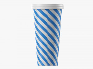 Paper Cold Cup 22 Oz With Paper Flat Lid Modelo 3D
